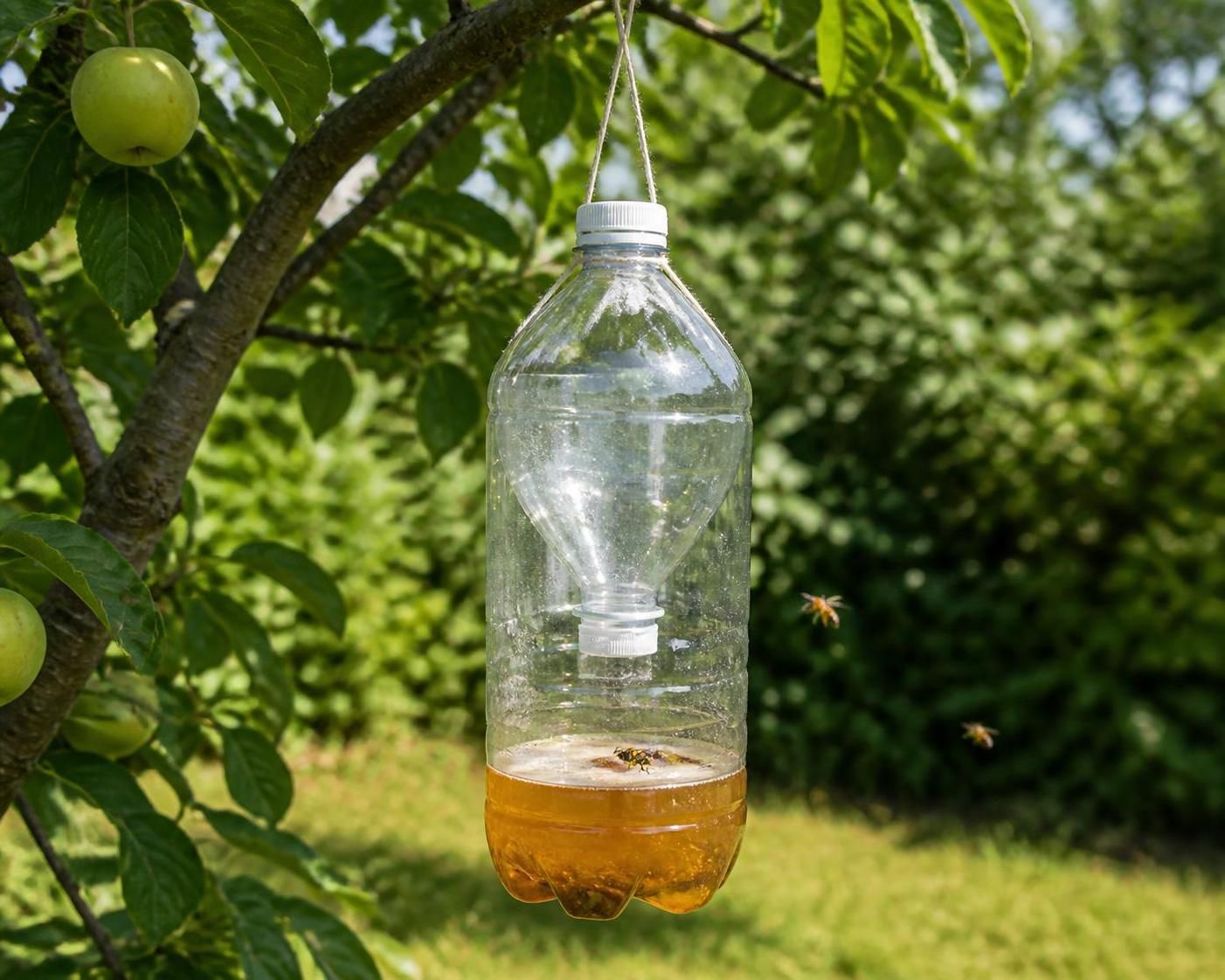 découvrez comment fabriquer un piège à guêpes maison efficace avec des recettes de liquide attractif simples, en utilisant une bouteille en plastique recyclée.